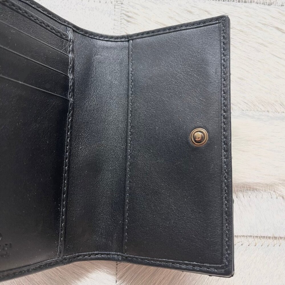 Gucci GG Marmont Matelassé Black Leather Trifold Wallet - Picture 12 of 13